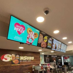 Restaurant Electronic Digital Signage 49 Inch Hanging Wall Mounted Digital