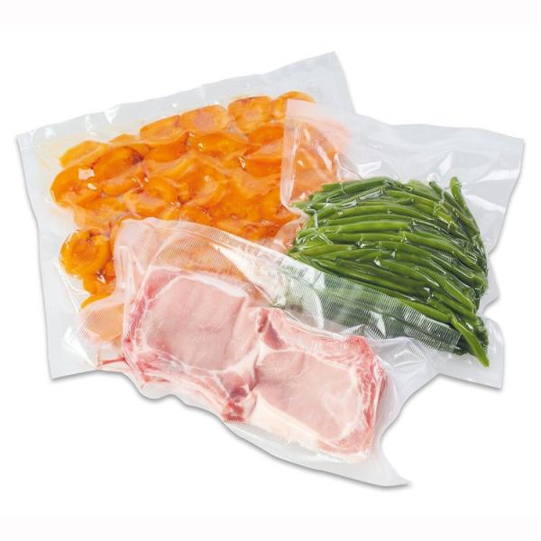 Food grade Heat seal color laminated transparent vacuum plastic food packing bags for sausage, meat, fish, sea food
