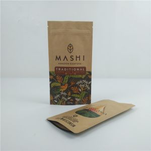 Custom Stand Up Pouch With Zipper , Heat Seal Printed Biodegradable Food Kraft
