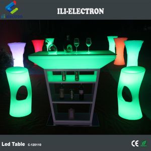 PE Plastic LED Cocktail Table With Strobe Lighting Modes And Powered By