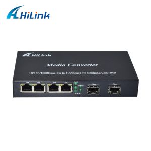 10/100/1000BASE Brisging Converter 4-Port 10/100/1000M UTP Ports 2-Port SFP Slot