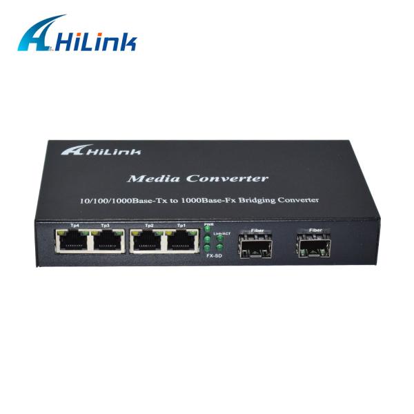 10/100/1000BASE Brisging Converter 4-Port 10/100/1000M UTP Ports 2-Port SFP Slot