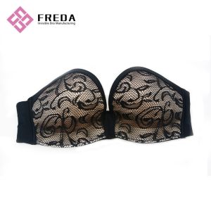 Buy cheap Full Cup Black Lace Body fitted Strapless Backless Sticky Bra from wholesalers