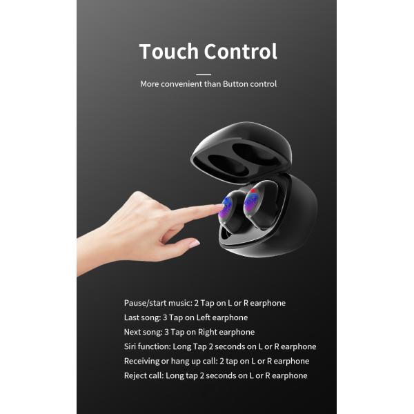 IPX4 TWS Bluetooth Earphone 3d Surround Sound Earphones Intelligent Voice Assistant