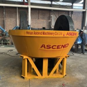 Double Rollers Wet Pan Mill 1100 1200 Model Gold Powder Making Machine With 400