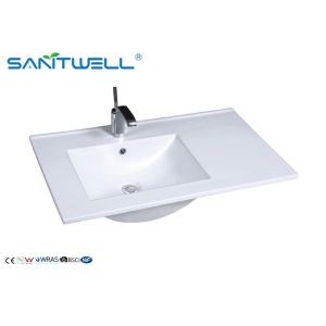 Wholesale Ceramic Counter Top Wash Basin AB8003-80L Single Hole White Color from china suppliers