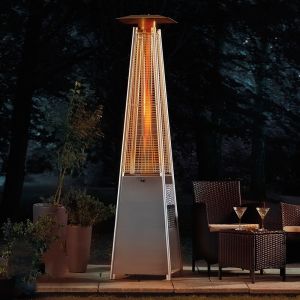 China Outdoor 2270mmH stainless steel silver glass tube flame patio heater on sale