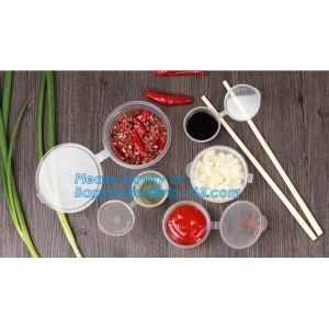 4oz PP Sauce cup hinged lid airtight pot Injection take away food container,PLA