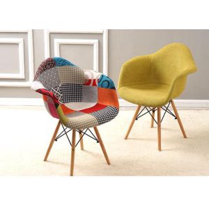 China Wear Resistant Patchwork Dining Chair , Upholstered Dining Room Chairs With Arms on sale