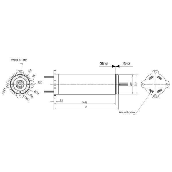 PSR-JC23-68 Low Cost Military Slip Ring Capsule For Airborne Camera Platforms / UAV
