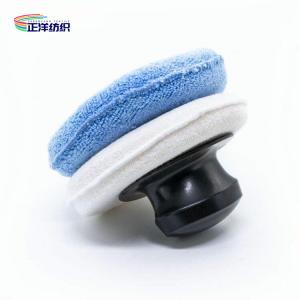 Wholesale 12cm Car Paint Buffing Pads Microfiber Round Waxing Applicator With Plastic Hook Handle from china suppliers