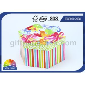 Bespoke Printing Hard Paper Gift Box with Lid , Luxury Hexagon Custom Packaging