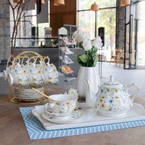 Serve Your Guests In Style With This Turkish Tea Set Includes Ceramic Cups And