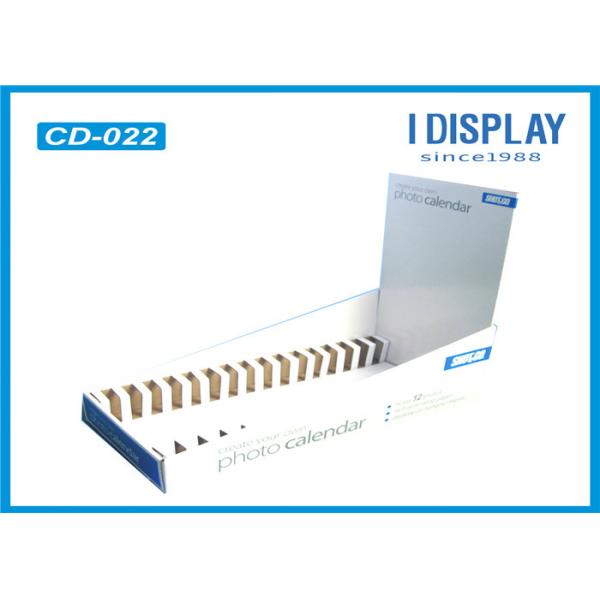 Recycled Embossing Cardboard Counter Display For Photo Calendar Retail