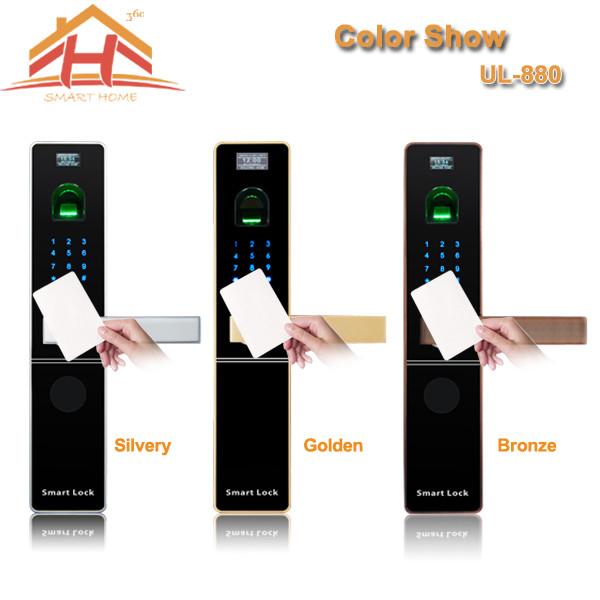 Quality Home Automation RFID Card Door Lock With Optical or Capacitive Fingerprint Sensor for sale