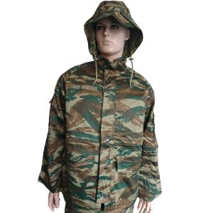 Hooded Camouflage Training Top with Versatile Functions Zipper Metal Button