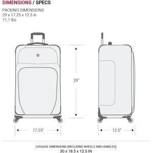 Softside Expandable Luggage, Black, Checked-Large 29-Inch