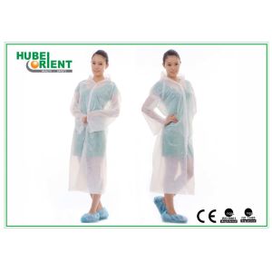 Embossed 0.017mm Thick Polyethylene Disposable White Lab Coat