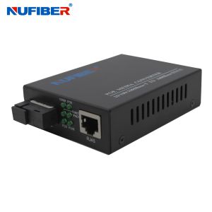 10/100/1000M 20km SM SC Fiber To RJ45 30W POE Converter Switch