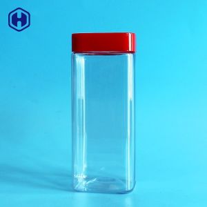 China Food Grade Plastic Biscuit Containers Dry Nuts Storage  Clear Plastic Cans on sale