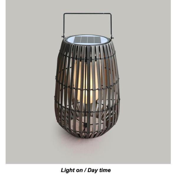 Customized Solar Rattan Garden Lanterns Portable With Handle