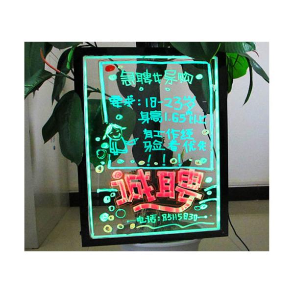 Full Color LED Writing Boards Flashing Transparent Illuminated Billboard Design
