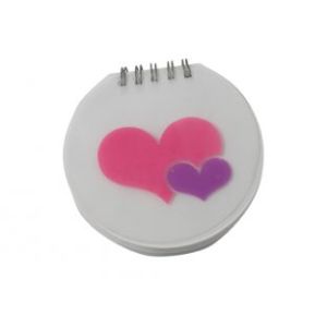 Wholesale Circle shape Transparent plastic cover with heart image Personalised Notepad from china suppliers