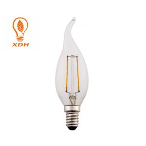 C35 tail E14 LED Filament Bulb 220-240V 2W led filament candle bulb