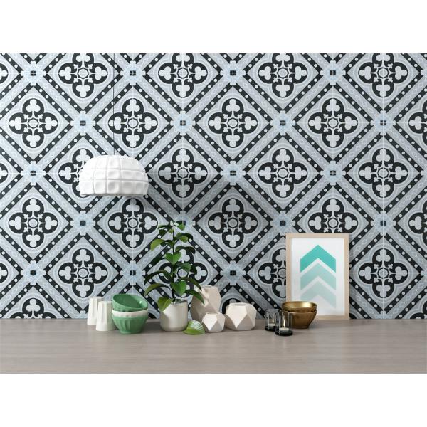 Gray & White 20x20cm Ceramic Rustic Tile for Indoor Floor