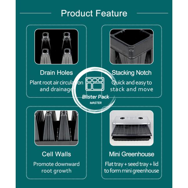 50 Cell Plastic Germination Trays Durable Seed Starter Plug Tray for Efficient Plant Growth