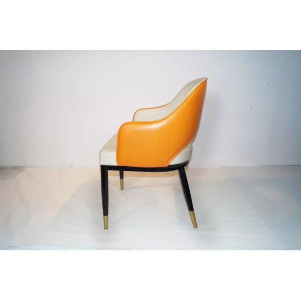 Modern Trendy Stackable Beige PU Dining Chair Anticorrosive