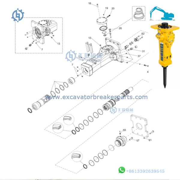 SB202 SB302 SB452 Complete Bushing for Atlas Copco Hydraulic Hammer Parts Tool Bush