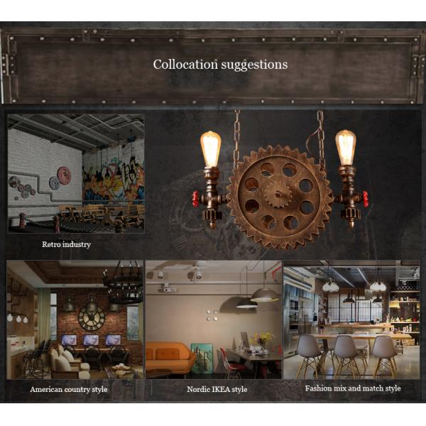 Vintage Loft Pendant Lamps Gear Clain Lights Water Pipe Arm Bar Restaurant Industry lamp(WH-VP-196)