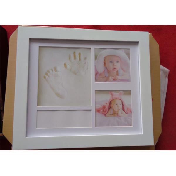 Customized Baby Clay Impression Kit , Handprint Picture Frame For Newborn