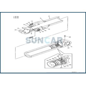 LZ00442 Boom Cylinder Service Kit fits Excavators CNH CX225SR CX240