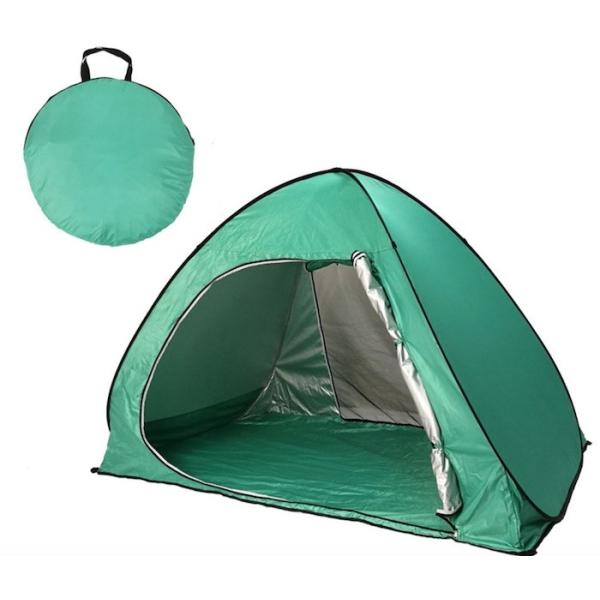Quality Custom Quick Open Automatic Pop Up Camping Tents 190T Silver Coated Polyester Beach Awning for sale