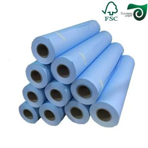 CAD Plotter Compatible Single Sided Blue Paper Rolls 24" 36" Widths FSC SGS