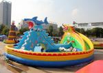 Giant dragon and shark infalatable slide with pool, water park giant slide