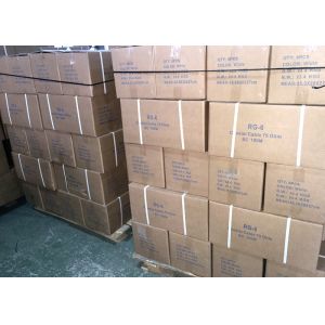 75 Ohm Rg6 Quad Shield Cable CATV CCS AL Braiding With Bonded Foil