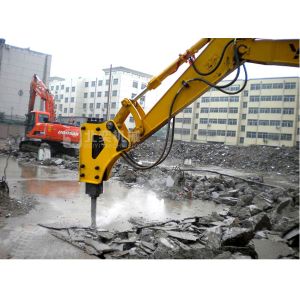 Wholesale What is the best way of breaking concrete building bridge pile?BYD145 excavator hydraulic breaker from china suppliers