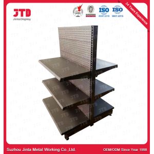 6FT Double Sided Library Bookshelves Black 3 Layers Rack