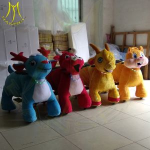 Hansel amusement park walking coin operated soft stuffed animal car ride on toy