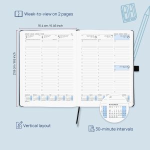 FSC Certified Paper Medium Academic Planner Vertical Weekly Layout