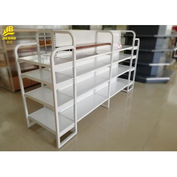 Quality Light Duty Mini Store Display Racks Of MDF Board And Steel Board Q235 Cream White for sale