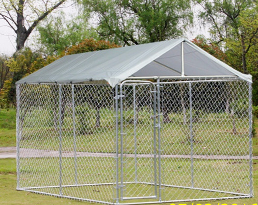 Chain Link Fence Large Dog Enclosures Outdoor Galvanized Surface Treatment