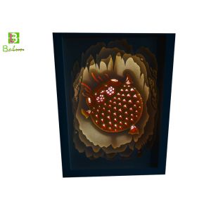 Illuminated Cut Paper Light Sculpture Lamp Promotional Gift LED And Music System