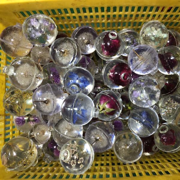 Real Flower Paperweight Dia80mm With Hydrangea Inside