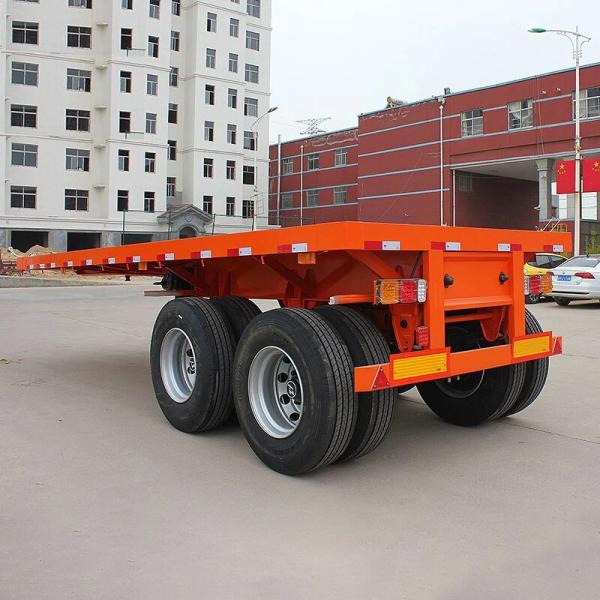CIMC 2 Axle 30T high strength low alloy steel Q345 air or mechanical suspension 20ft Flatbed Container Semi Truck Trailer