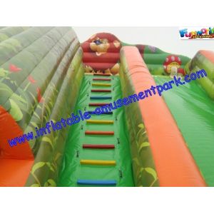 Waterproof Rent Inflatable Slide , Jungle Big Inflatable Slide Slip For Children