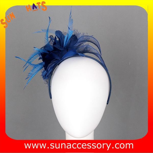 0903 Elegant design navy sinamay fascinators hats for women ,Fancy Sinamay